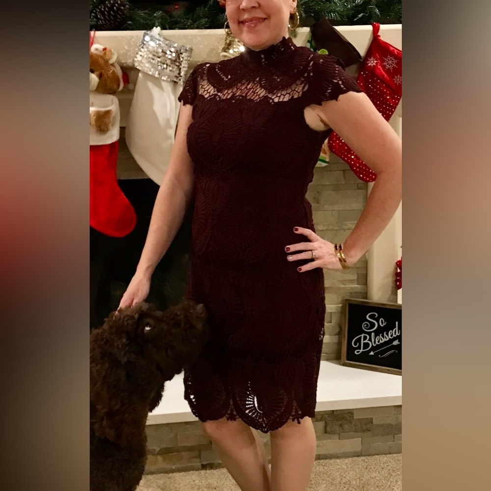 Semi formal burgundy cocktail dress- 8